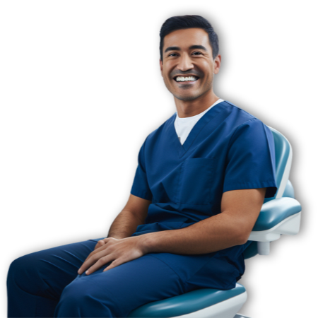 a man on a chair smiling